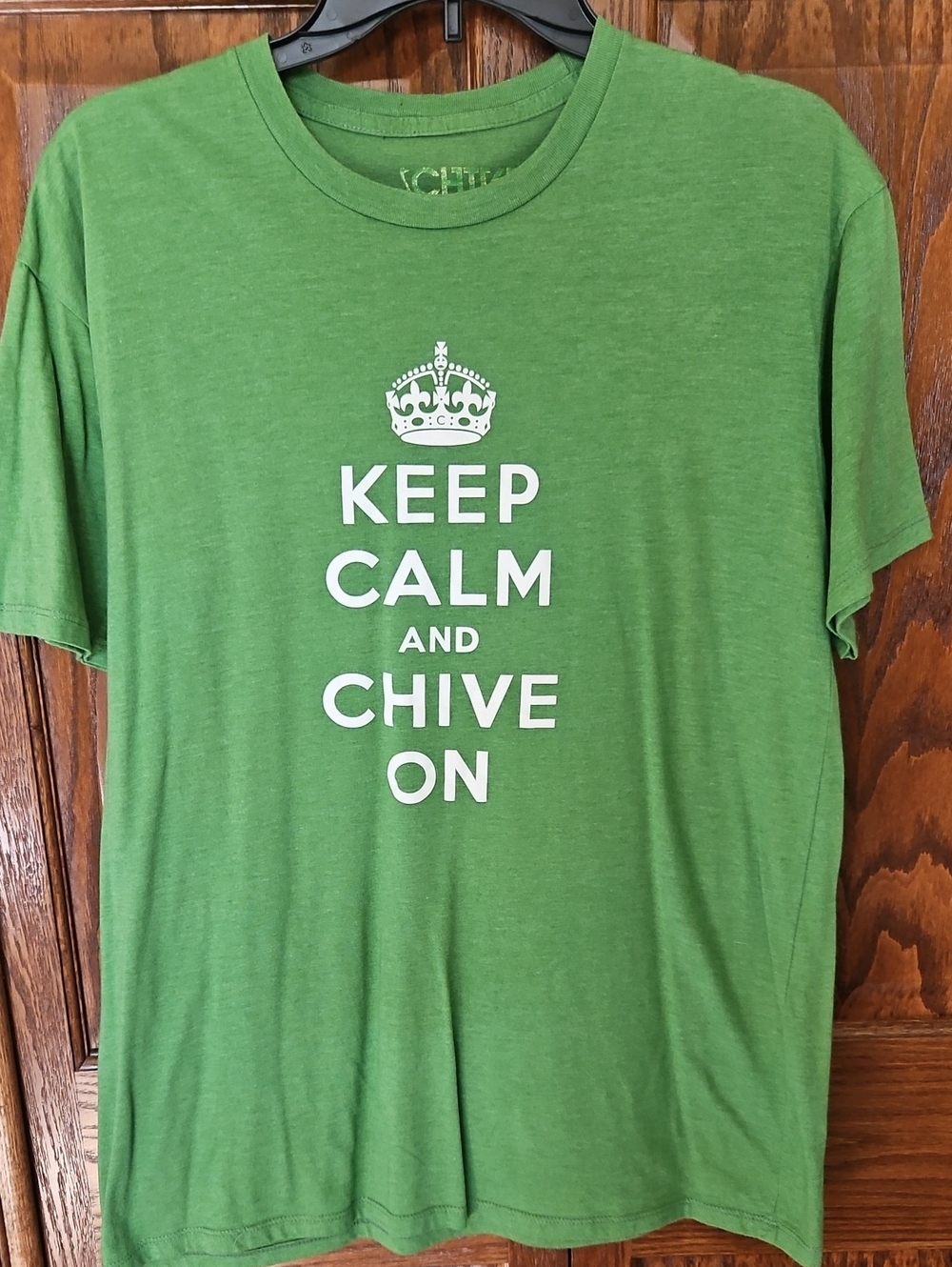 Keep Calm and Chive On Green Graphic Tee